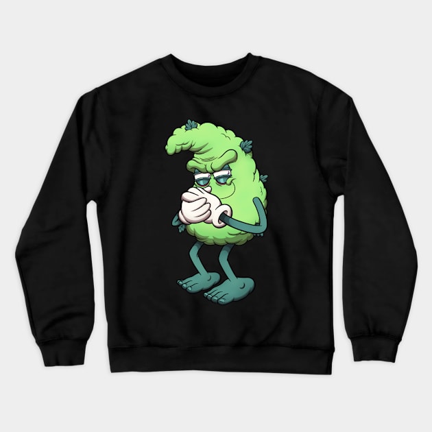 Evil Bud Character Crewneck Sweatshirt by TheMaskedTooner